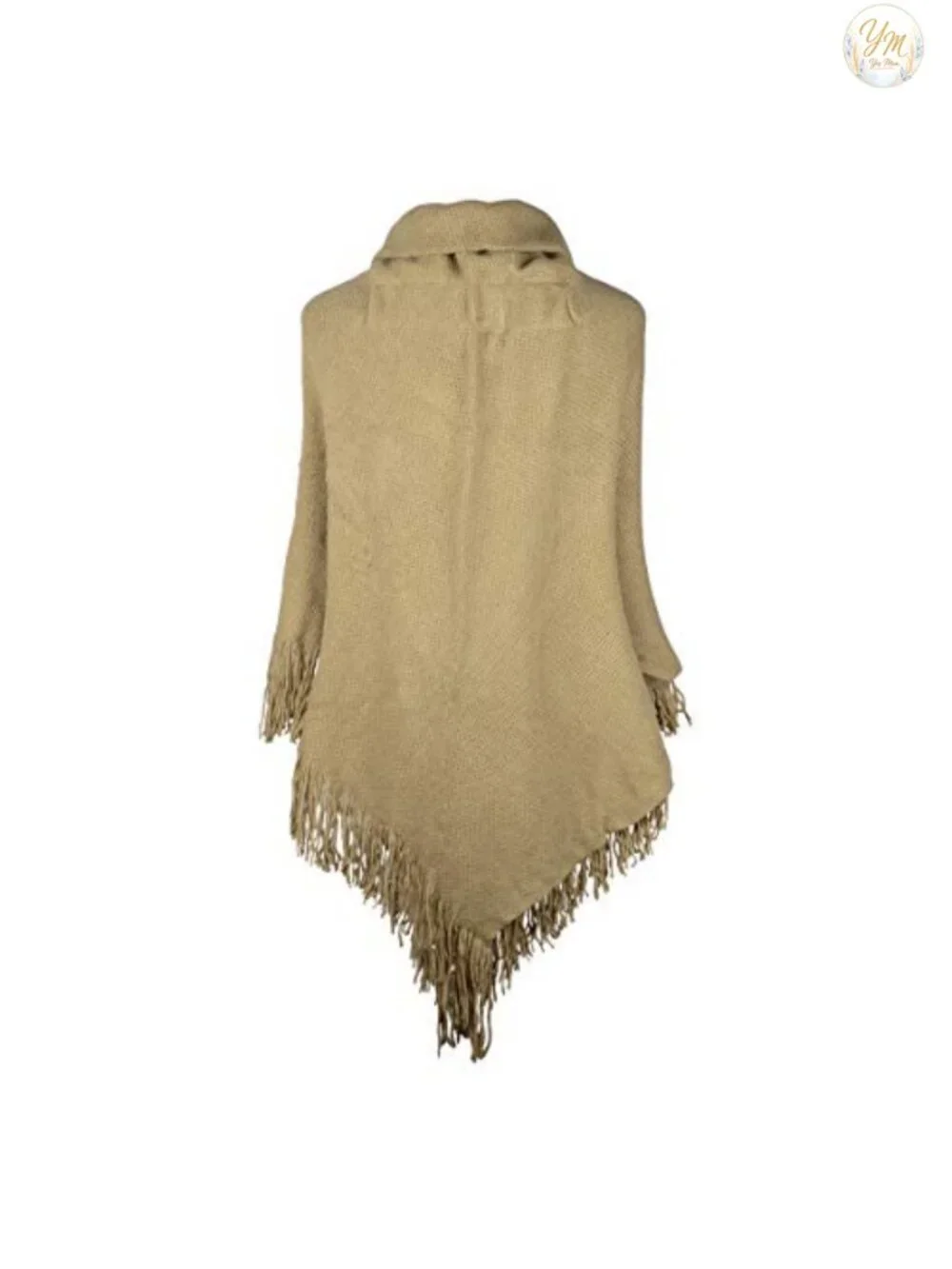 Womens Loose Cloak Poncho Wrap with Trumpet Buttons Knit Shawl